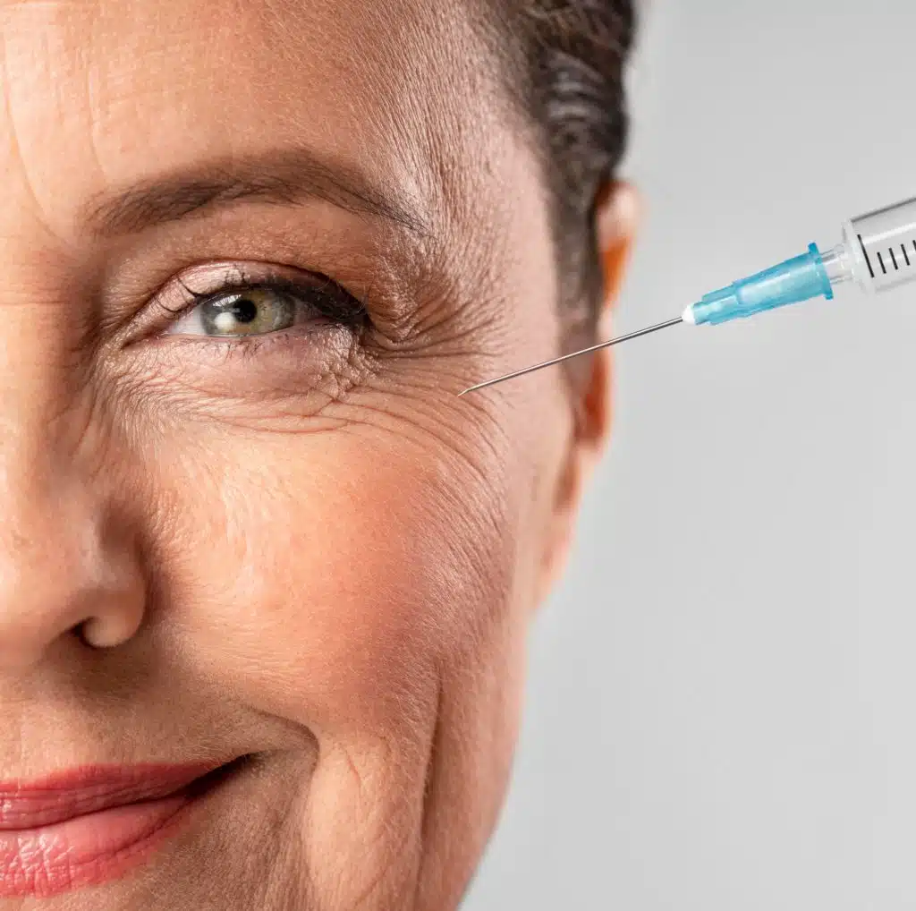 Mulher madura fazendo procedimento de botox. Imagem de Freepik.